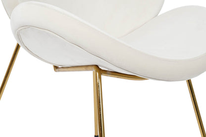 Silla Poliester Metal 63X57X73 Terciopelo Blanco