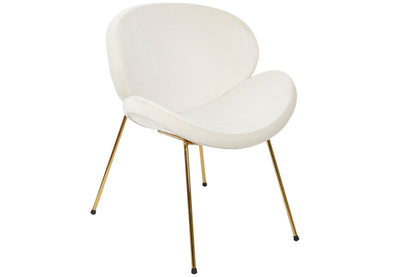 Silla Poliester Metal 63X57X73 Terciopelo Blanco