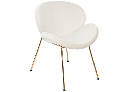 Silla Poliester Metal 63X57X73 Terciopelo Blanco