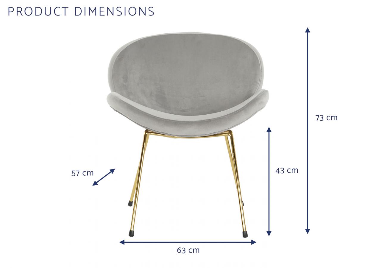 Silla Poliester Metal 62X58X73 Terciopelo