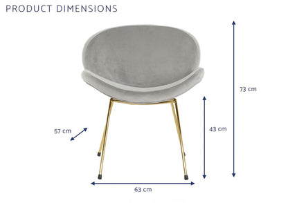 Silla Poliester Metal 62X58X73 Terciopelo