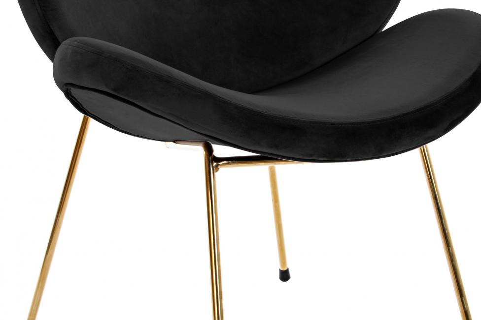 Silla Poliester Metal 62X58X73 Terciopelo Negro