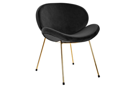 Silla Poliester Metal 62X58X73 Terciopelo Negro