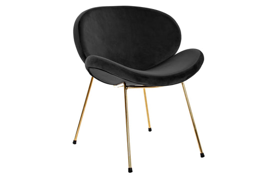 Silla Poliester Metal 62X58X73 Terciopelo Negro