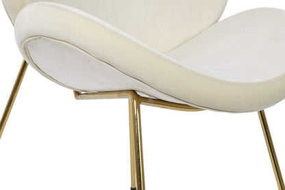 Silla Poliester Metal 63X57X73 Terciopelo Beige