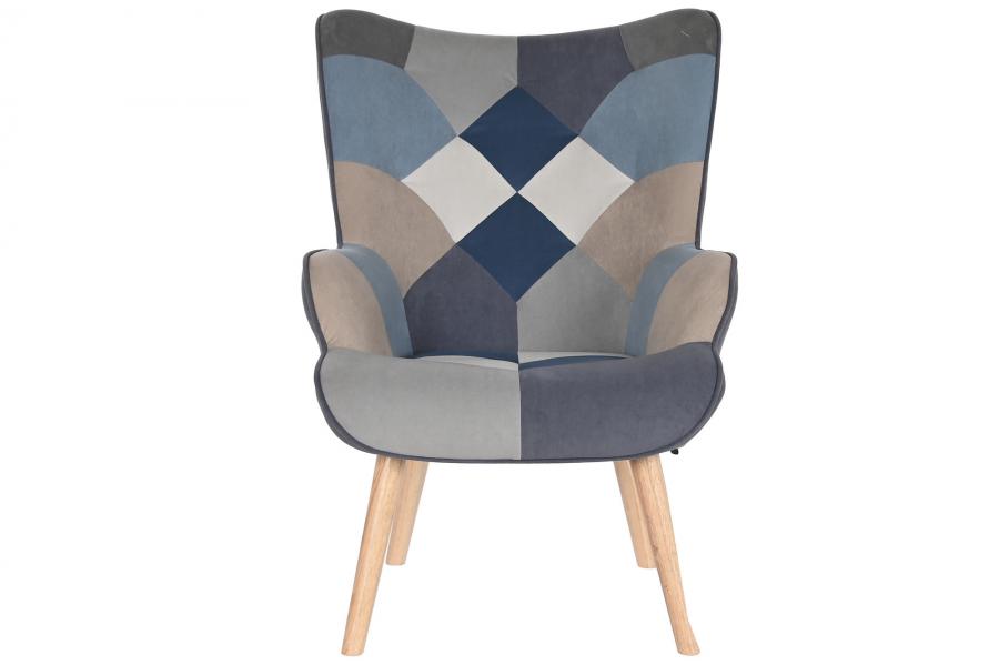Sillon Set 2 Lino Rubberwood 70X73X100 Patchwork
