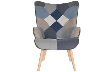 Sillon Set 2 Lino Rubberwood 70X73X100 Patchwork