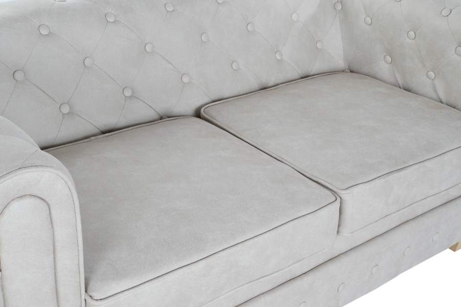 Sofa Poliester Madera 151X80X70 Capitone Blanco