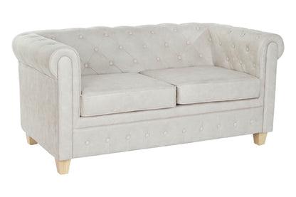 Sofa Poliester Madera 151X80X70 Capitone Blanco