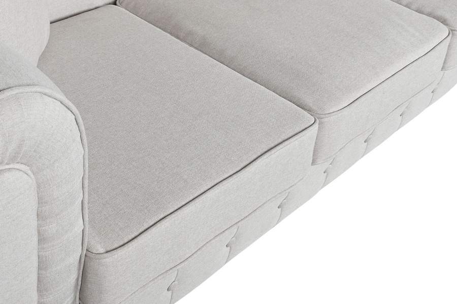 Sofa Poliester Madera 209X84X76 Crema