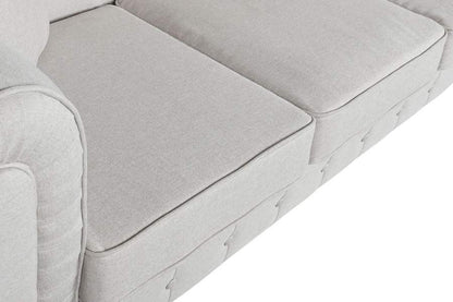 Sofa Poliester Madera 209X84X76 Crema