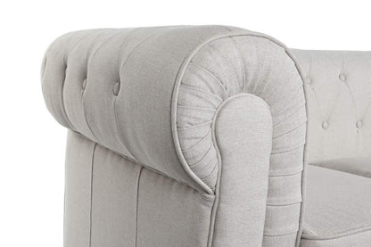 Sofa Poliester Madera 209X84X76 Crema