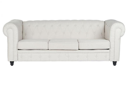 Sofa Poliester Madera 209X84X76 Crema