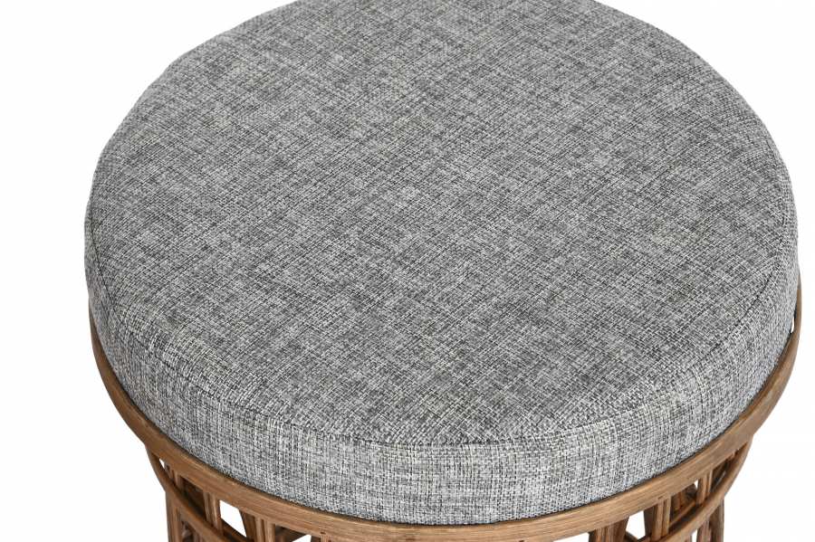 Reposapies Set 2 Bambu Poliester 40X40X48 Marron