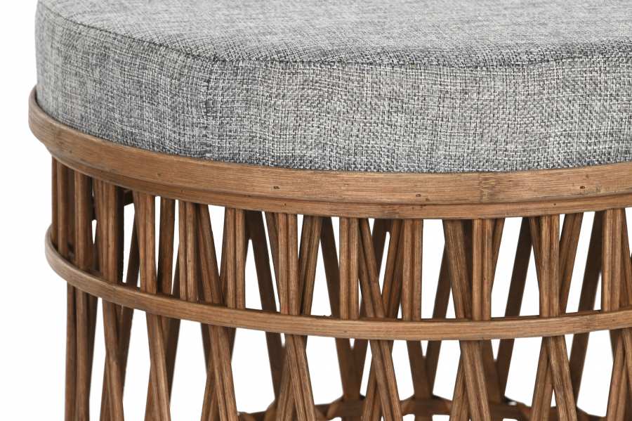 Reposapies Set 2 Bambu Poliester 40X40X48 Marron
