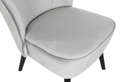 Butaca Poliester Madera 59X66X76 Terciopelo Gris