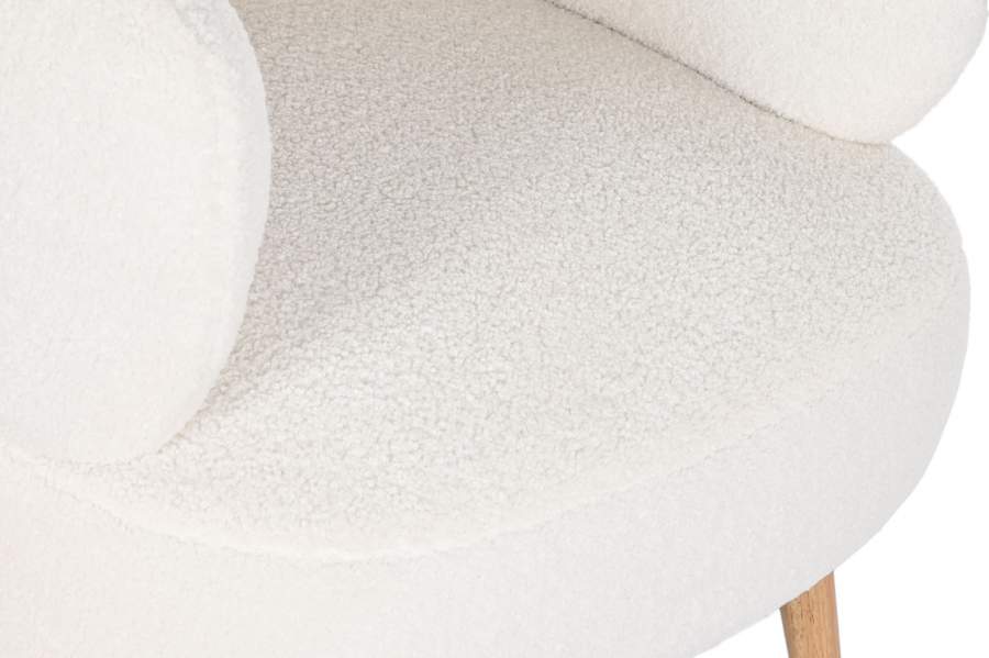 Butaca Poliester Madera 70X70X80 Borreguito Blanco