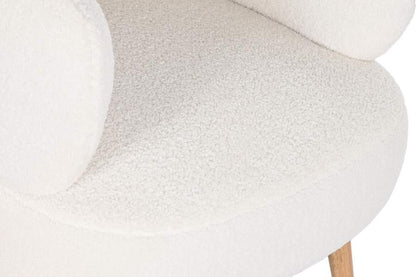 Butaca Poliester Madera 70X70X80 Borreguito Blanco
