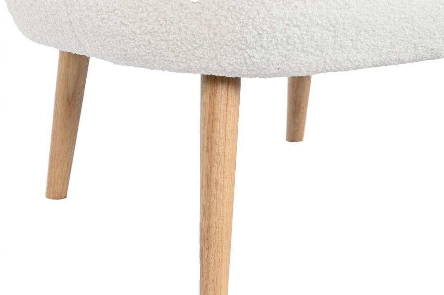 Butaca Poliester Madera 70X70X80 Borreguito Blanco