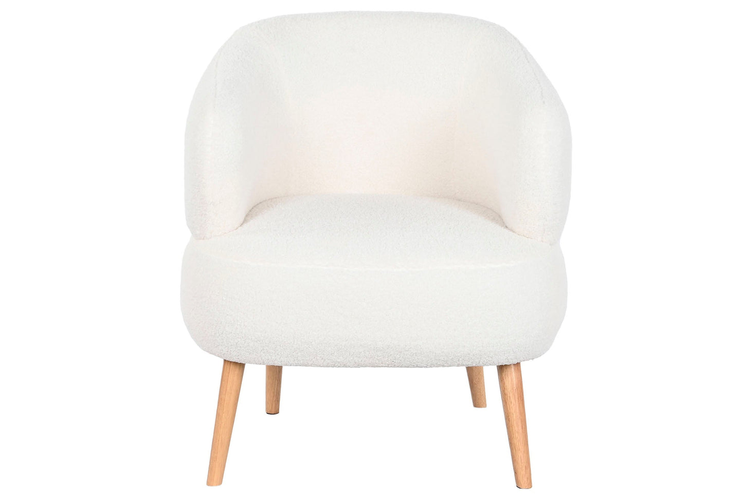 Butaca Poliester Madera 70X70X80 Borreguito Blanco