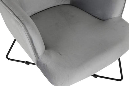 Butaca Poliester Metal 67X81X86 Terciopelo Gris