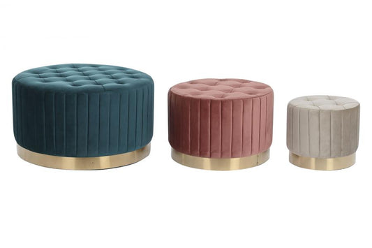 Reposapies Set 3 Poliester Metal 80X80X45
