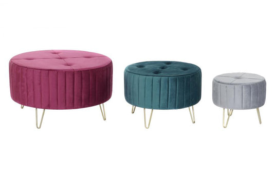 Reposapies Set 3 Poliester Metal 80X80X45