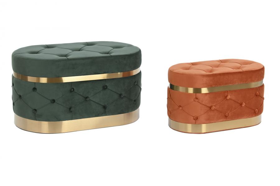 Descalzadora Set 2 Poliester Mdf 80X47X43 Capitone