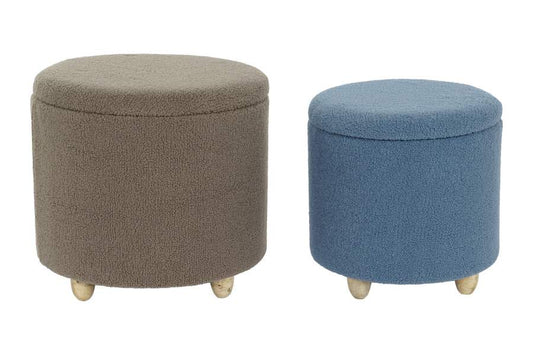 Reposapies Set 2 Poliester Madera 50X50X45