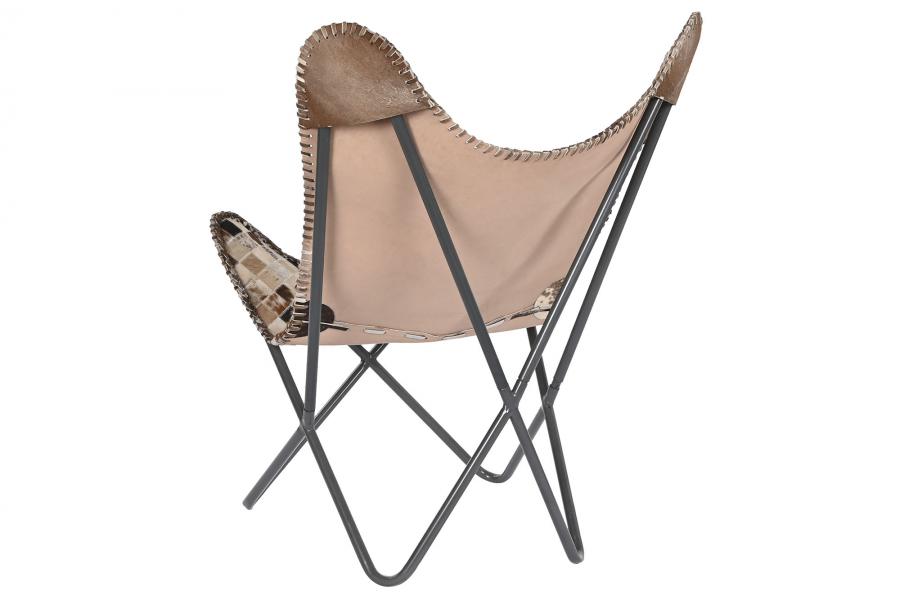 Sillon Piel Hierro 70X70X90 Rombos Camel