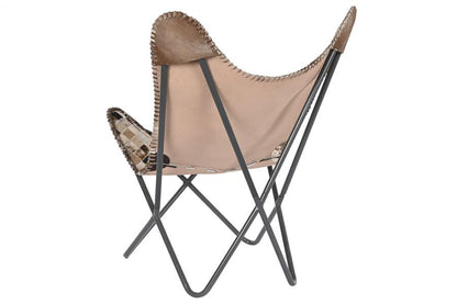 Sillon Piel Hierro 70X70X90 Rombos Camel