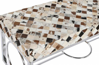 Descalzadora Piel Acero 122X41X44 Rombos Camel