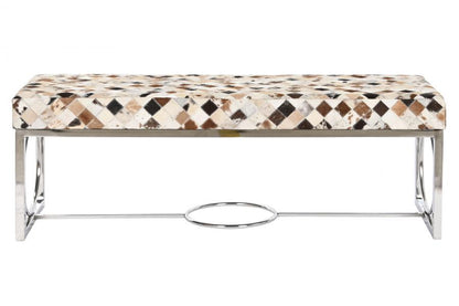 Descalzadora Piel Acero 122X41X44 Rombos Camel