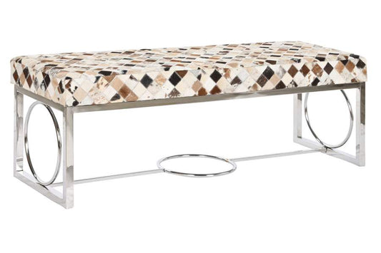Descalzadora Piel Acero 122X41X44 Rombos Camel