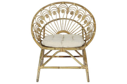 Sillon Ratan Algodon 84X70X90 Con Cojin Natural