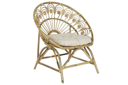 Sillon Ratan Algodon 84X70X90 Con Cojin Natural