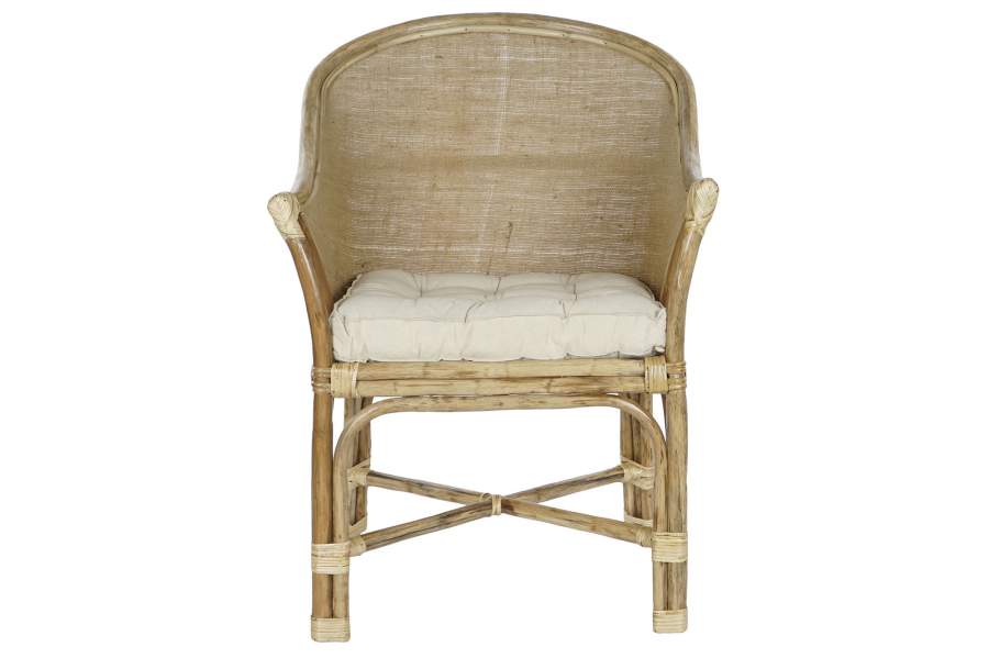Sillon Ratan Algodon 63X66X88 Con Cojin Natural