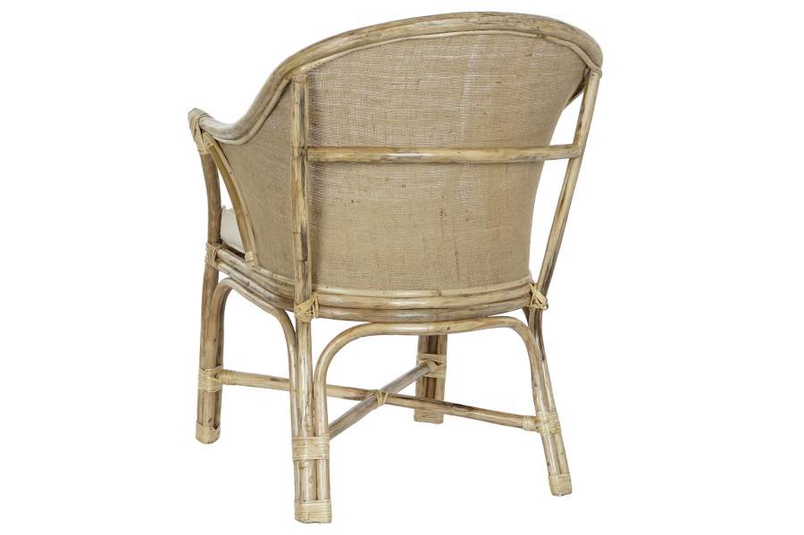 Sillon Ratan Algodon 63X66X88 Con Cojin Natural