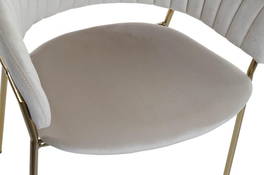 Silla Poliester Metal 58X53X73 Terciopelo Greige