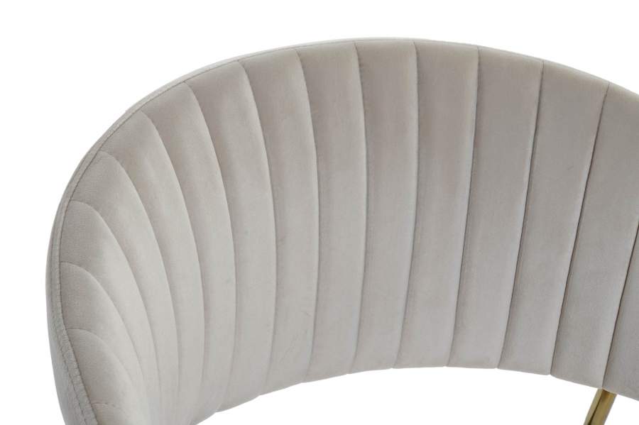Silla Poliester Metal 58X53X73 Terciopelo Greige