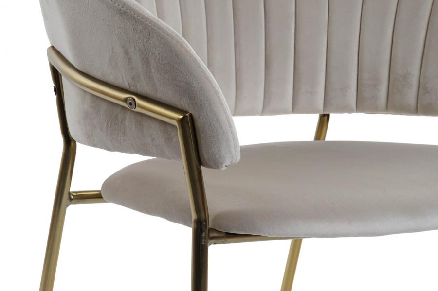 Silla Poliester Metal 58X53X73 Terciopelo Greige