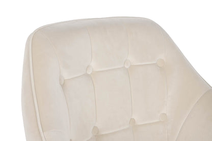 Butaca Poliester Metal 74X74X90 Velvet Crema
