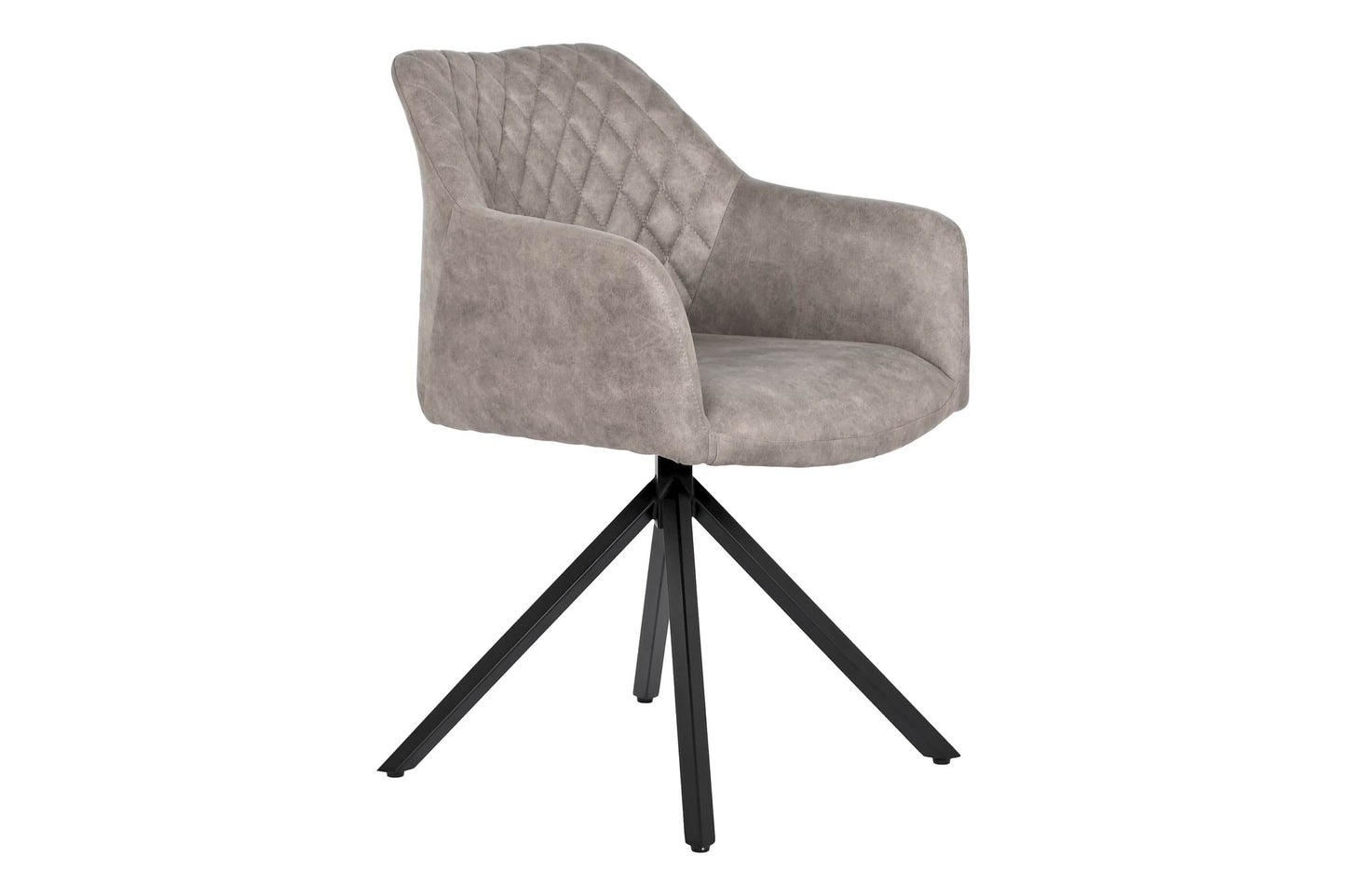 Silla Microfibra Metal 55X58X83 Simil Piel Gris