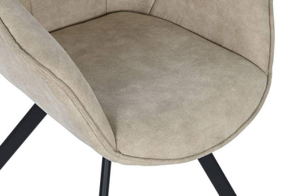 Silla Microfibra Metal 64X67X85 Simil Piel Beige