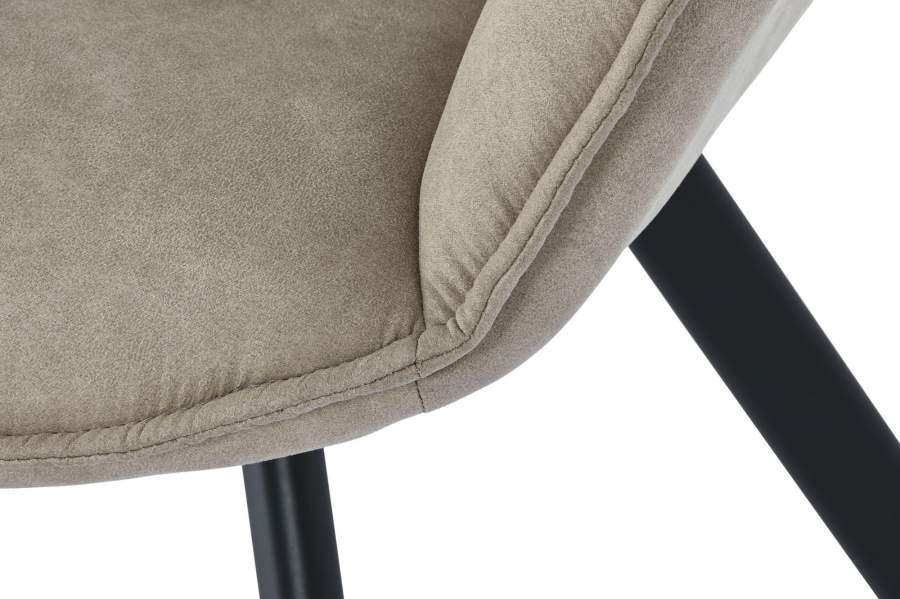 Silla Microfibra Metal 64X67X85 Simil Piel Beige
