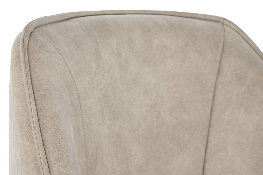 Silla Microfibra Metal 64X67X85 Simil Piel Beige
