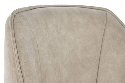 Silla Microfibra Metal 64X67X85 Simil Piel Beige