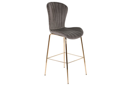 Taburete Poliester Metal 55X53X102 Gris Claro