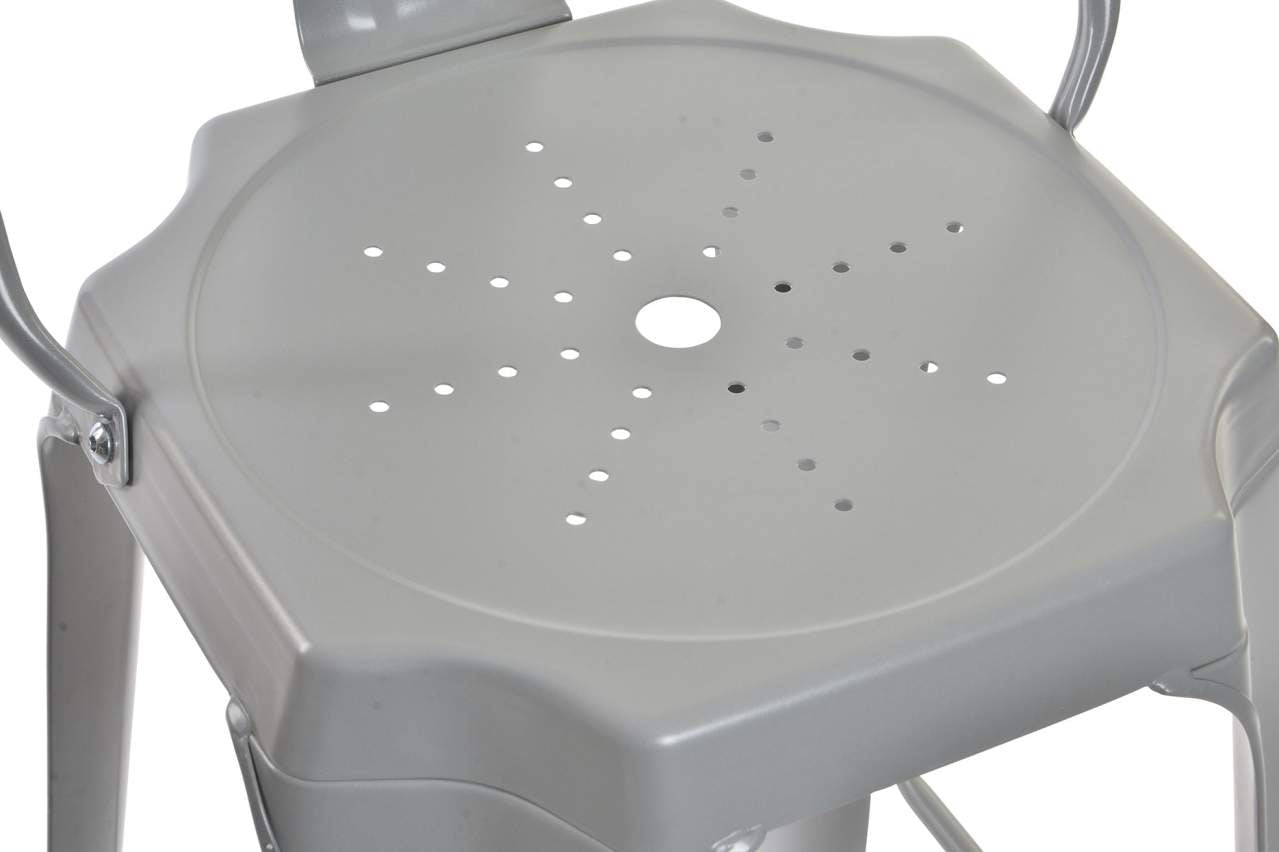 Taburete Metal 44X49X113 Respaldo Gris