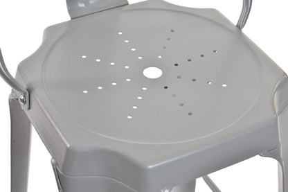 Taburete Metal 44X49X113 Respaldo Gris